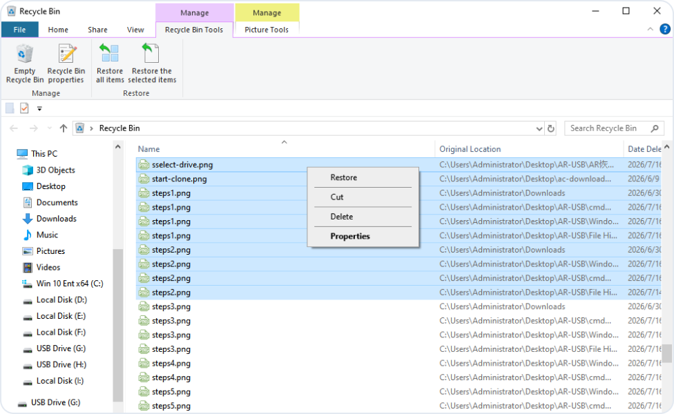 Ripristinare un file dal Cestino di Windows