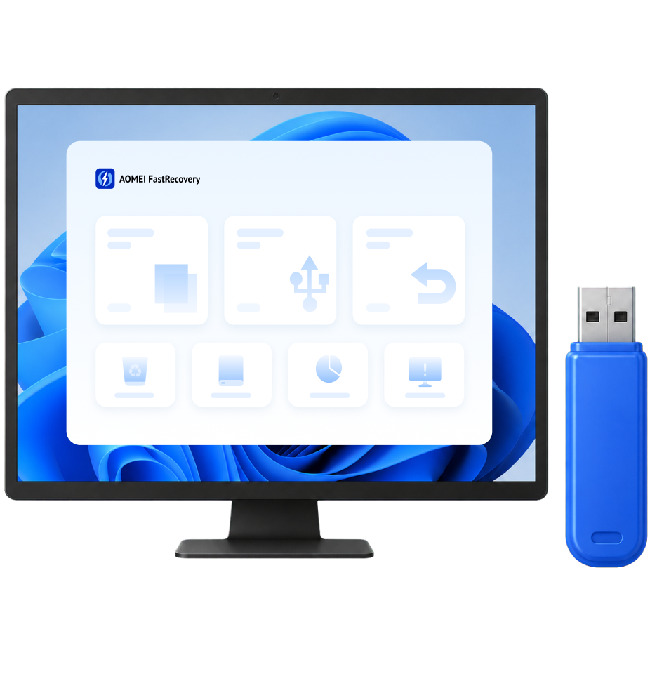 Interfaccia di recupero della chiavetta USB di AOMEI FastRecovery
